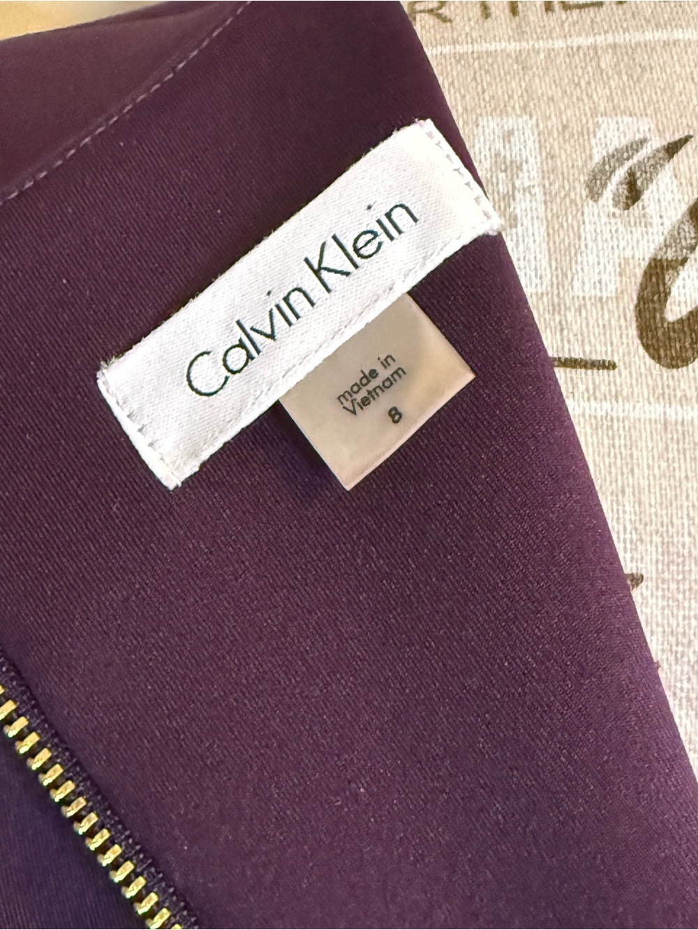 Calvin Klein Plum Cold-Shoulder Sheath Dress - Size 8 - Picture 2 of 10